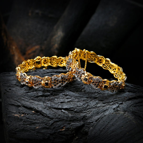 Enchanting Quartz (Gold Plated) Bangles - (BN-11)