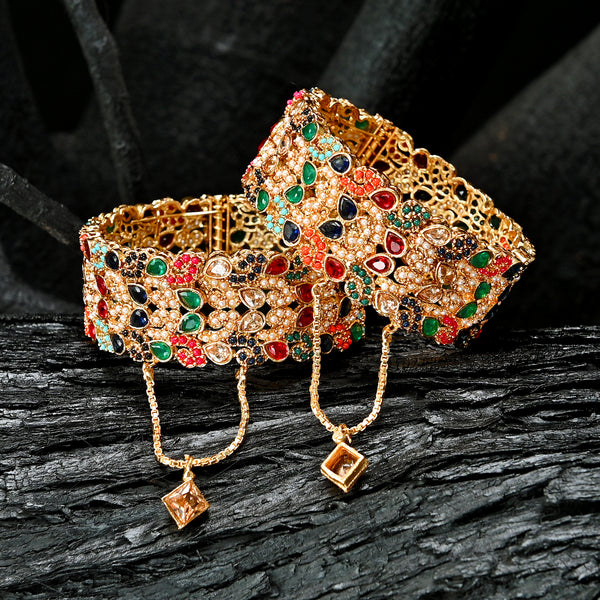 Multicolor Majesty Zircon Bangles - BN-31