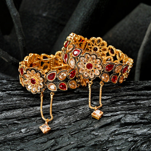 Floral Fusion Zircon Bangles - BN-33