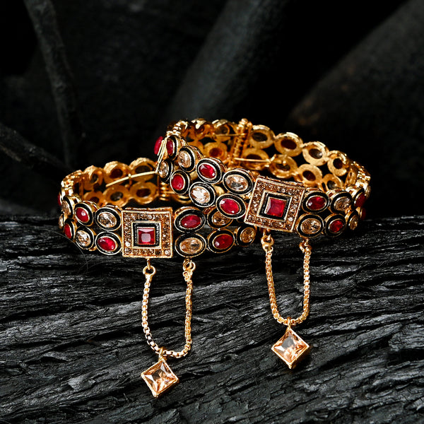 Polki and Ruby Bangles - BN-38