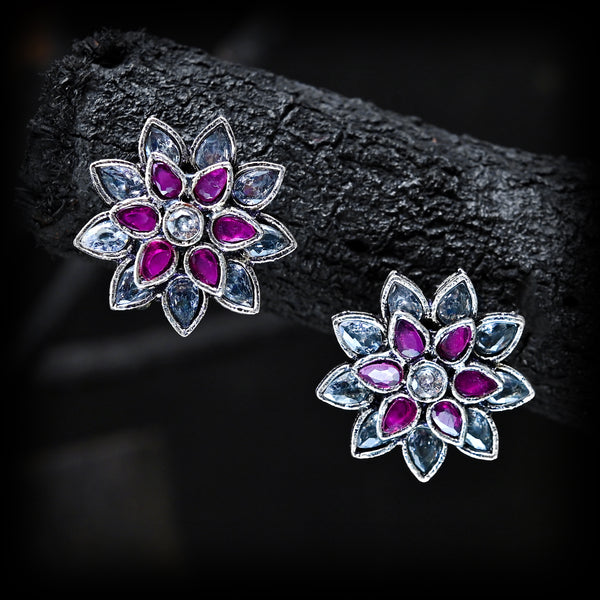 Crystal Flower Earrings - (T-05)