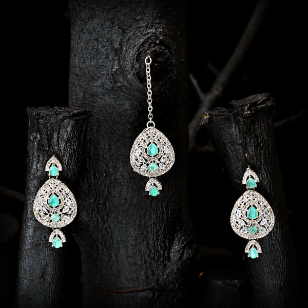 Antique Stone Earrings & Tikka - (TE-04)