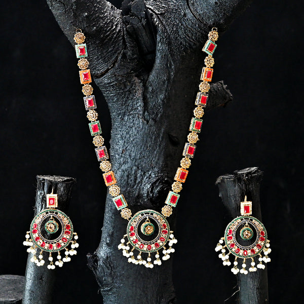 Noratan Pearl Mala with Earrings - (M-01)