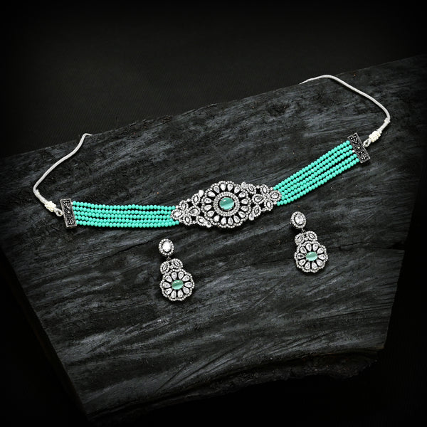 Gleaming  Zircon Choker Set (CS-04)