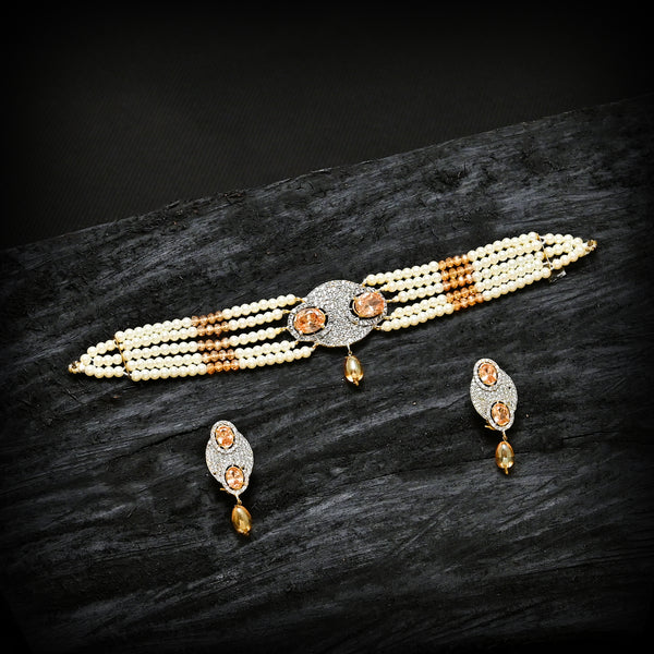 Double Stone Zircon Choker Set (CS-03)