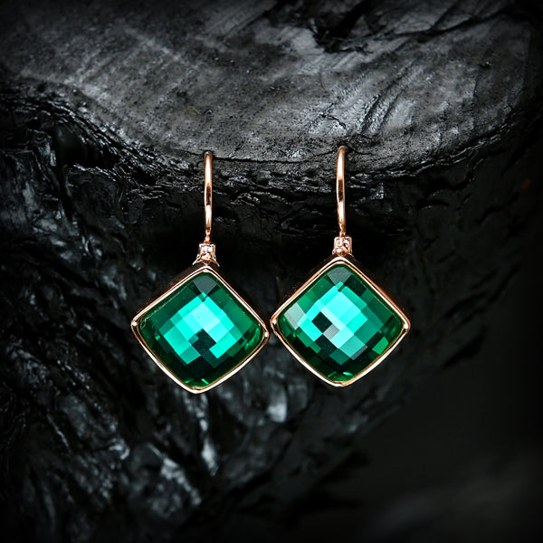 Crystal Square Drop Earrings (CR-18) 7